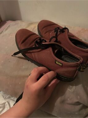 Dr. Martens womens' Burgundy Canvas Lace-Up Sneakers
